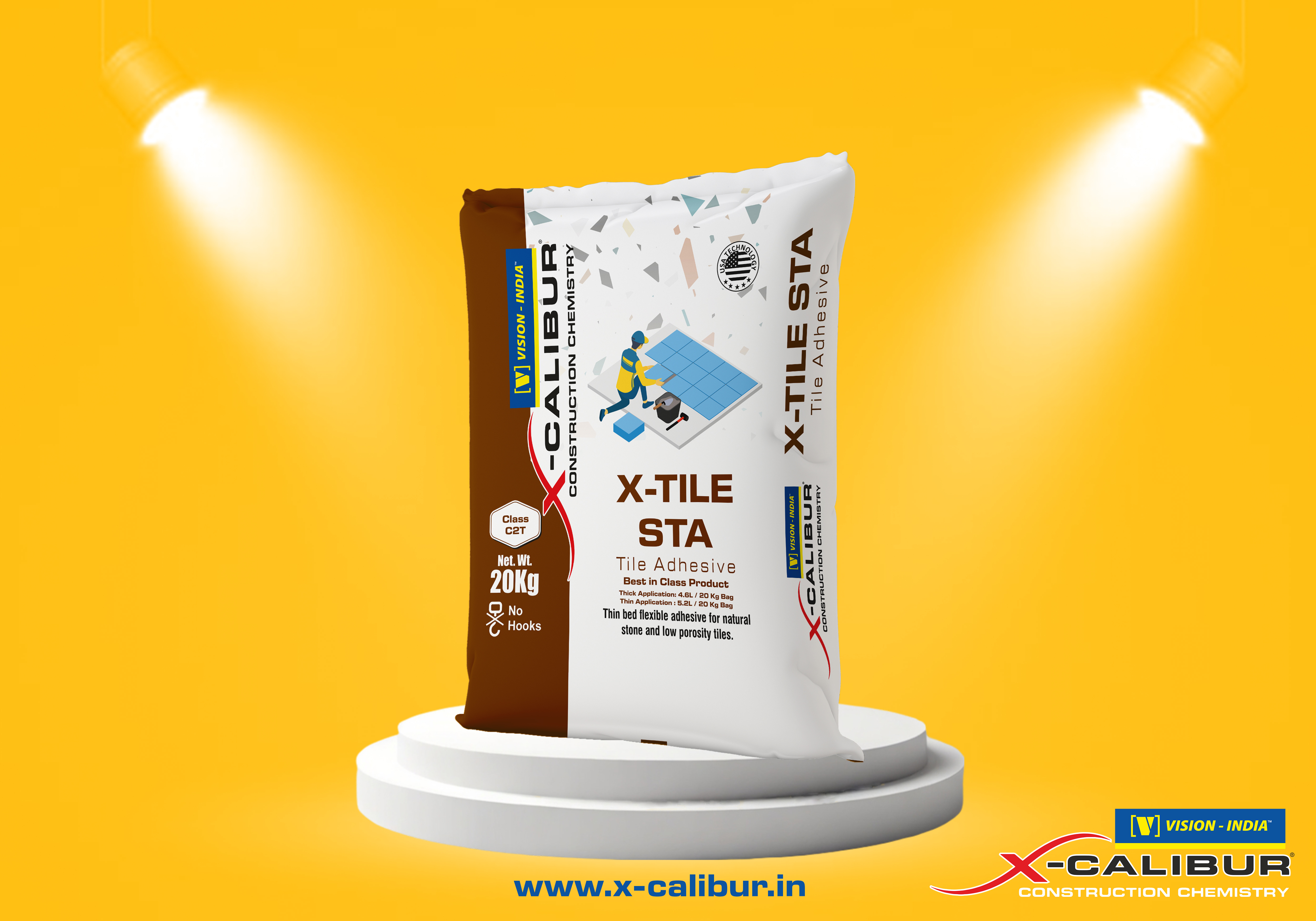 CALIBUR X-Tile STA Tile Adhesive Bag Design adhesive adhesive bag adhesive bag design adhesive branding adhesive packaging adhesive pouch design box design cement cement bag deisgn cement packaging cement pouch design label design logo design mockup mockup design packaging pouch design