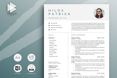 Modern Resume Template with Photo cv template cv template word modern resume professional resume resume design resume template resume template word