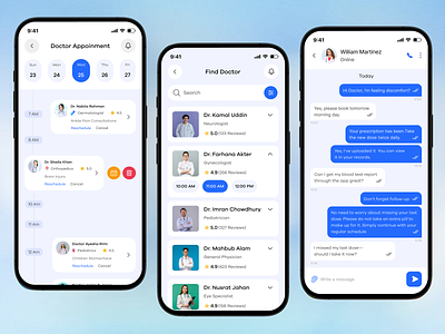 Doctor Appointment Mobile App UI Design app design application ui appoinment appoinment booking screen book doctor online doctor app doctor appoinment doctor booking screen health app healthcare ios app medical booking app message screen mobile app mobile app design mobile ui modern app ui online appoinment online doctor ui design