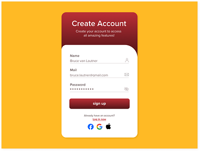 UI Design: Account Creation account creation call to action clean ui form design input fields login page minimal design registration responsive design uidesign user flow ux design web interface