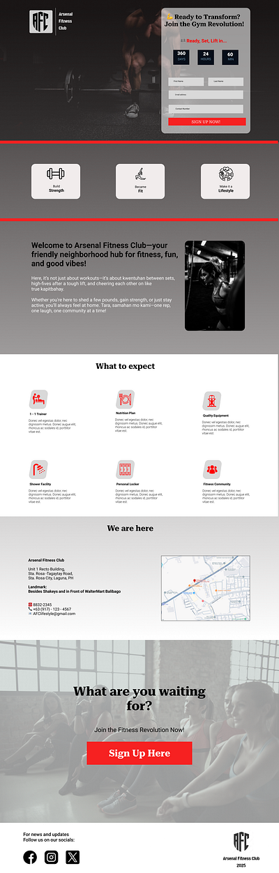 Gym Landing Page graphic design ui