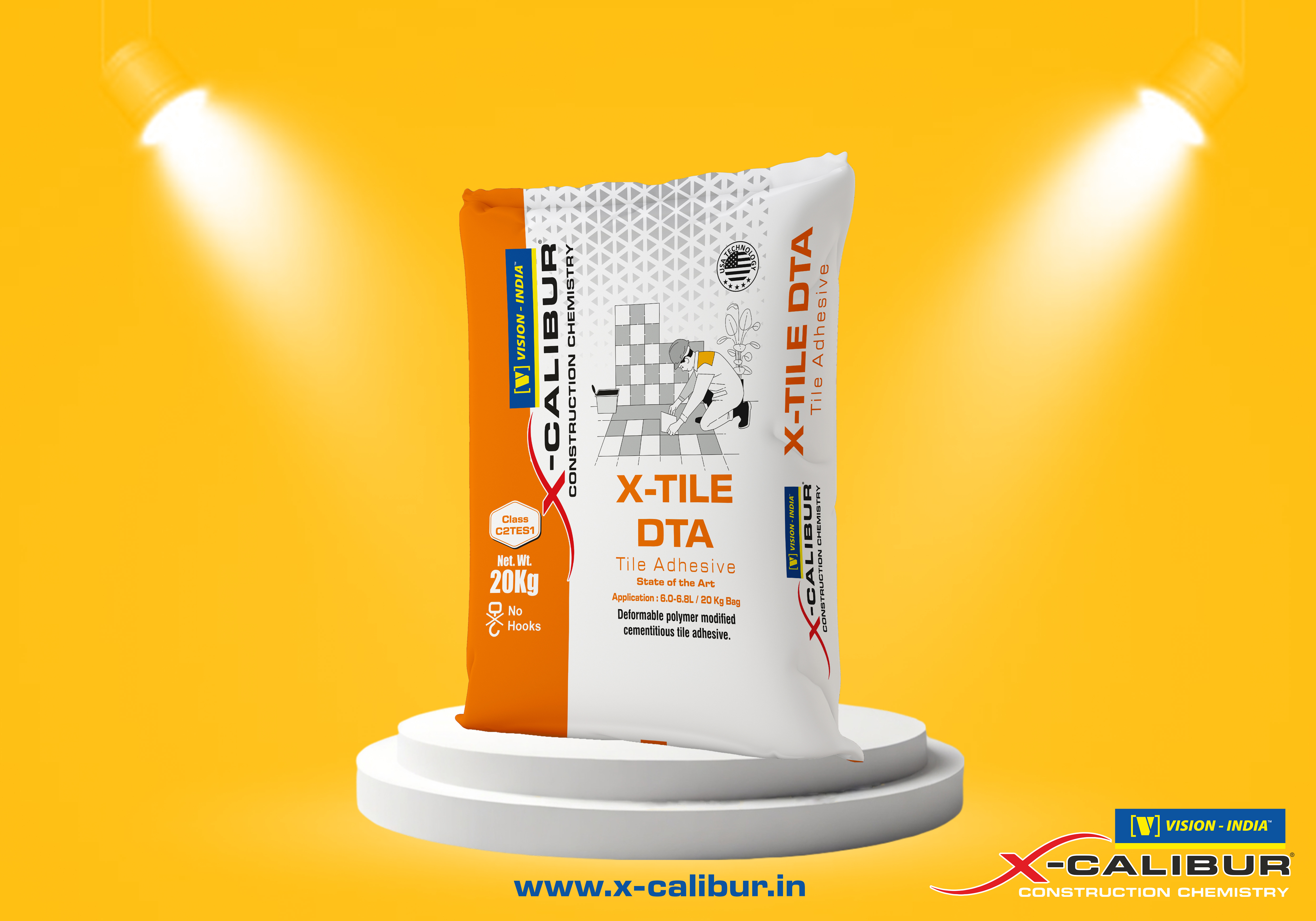 CALIBUR X-Tile DTA Tile Adhesive Bag Design adhesive adhesive bag adhesive bag design adhesive pouch design box design branding cement cement bag design cement bag packaging cement branding illustration label design logo design pouch deisgn pouch design