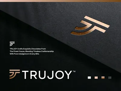 TRUJOY - Logo Design 2 brand identity design bronze brown chocalate creative logo design eat food gold identity design jeroen van eerden logo logo design logo mockup luxurious modern logo design trujoy visual identity design