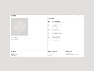 E-commerce website for eco-brand Ensome | About page branding design e commerce online shop ui ux web design