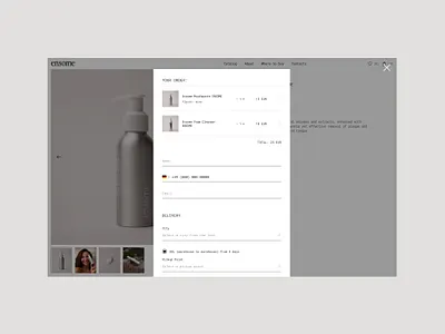 E-commerce website for eco-brand Ensome | Cart branding design e commerce online shop ui ux web design