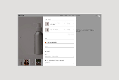E-commerce website for eco-brand Ensome | Cart branding design e commerce online shop ui ux web design