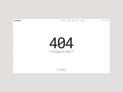 E-commerce website for eco-brand Ensome | 404 error page branding design e commerce online shop ui ux web design
