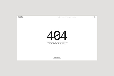 E-commerce website for eco-brand Ensome | 404 error page branding design e commerce online shop ui ux web design