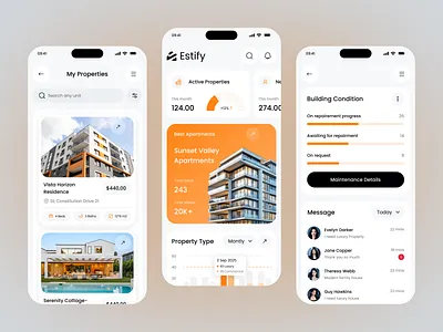 Real Estate Mobile App Design app design clean design listing listing app mobile mobile app product design property app real estate real estate app real estate design ui uiux uiux design