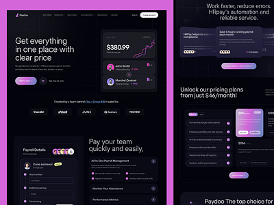 Paydoo. Homepage Exploration. business finance fintech landing page saas saas website web web design website