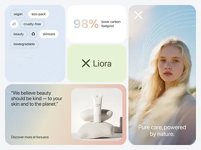 Liora – Beauty Brand Branding beauty branding design eco logo skincare ui uiux ux web web design website