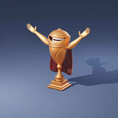 SuperChamp 3D character 3d 3dcharacter 3dcup 3dtrophy animation b3d cup trophy