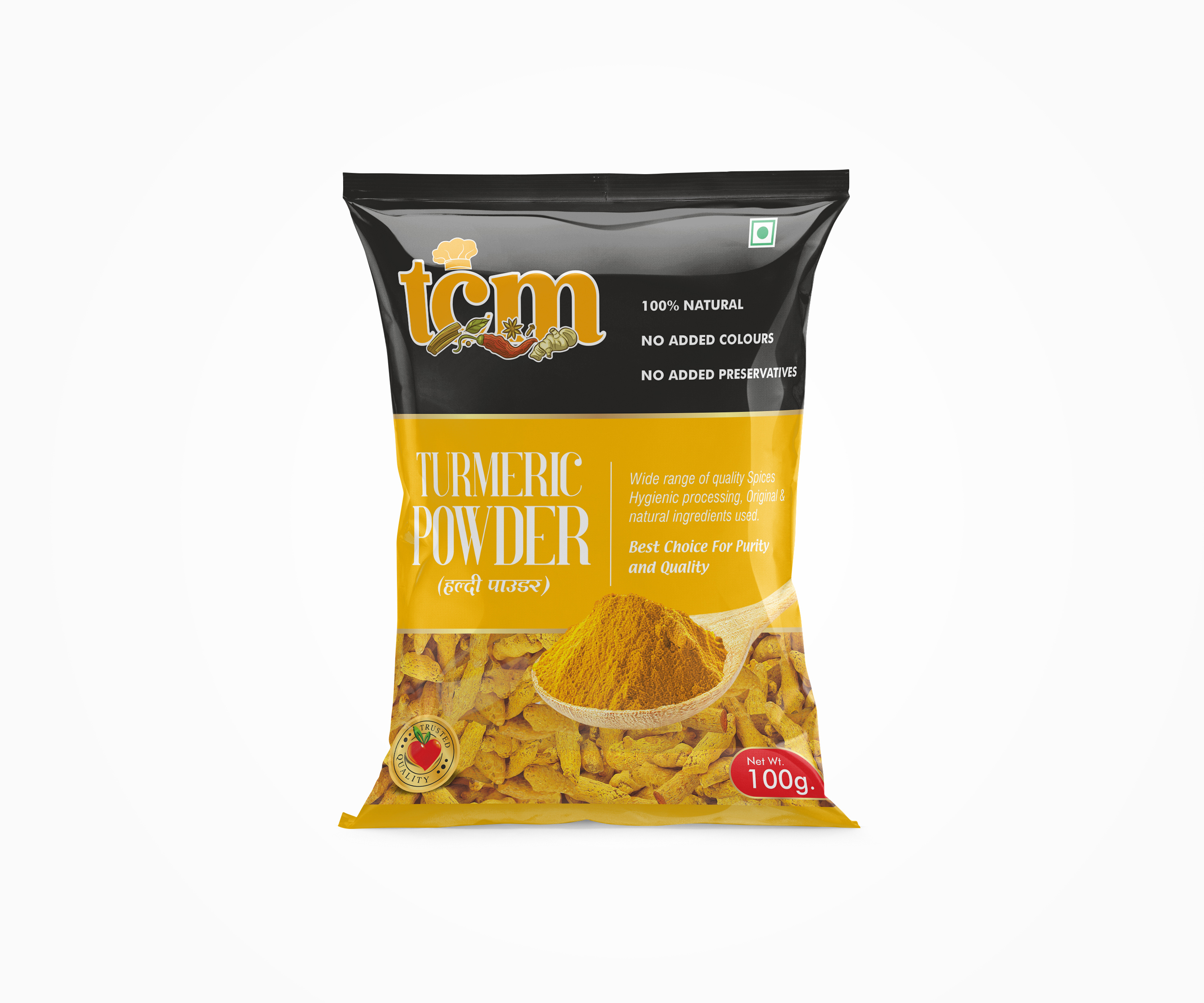 TCM Turmeric Powder Pouch Design box design brand design branding label design logo design mockup pouch design product design spices packaging design spices pouch design turmeric powder turmeric powder pouch design