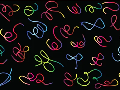 Abstract Neon Ribbons on Black black gradient graphic design shapes vector