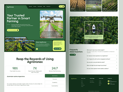 Farming Futures: AgriDronex | Clean AgriTech Landing Page UI agriculture agritech branding clean concept corporatewebsite designinspiration dribbble drone farming figma green landing page minimal modern penolab technology uidesign uxdesign webdesign