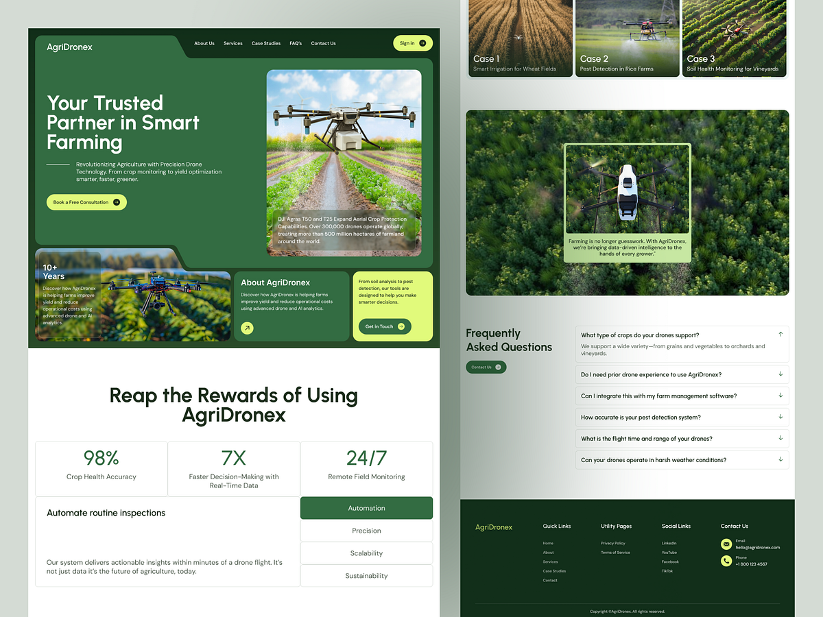 Farming Futures: AgriDronex | Clean AgriTech Landing Page UI