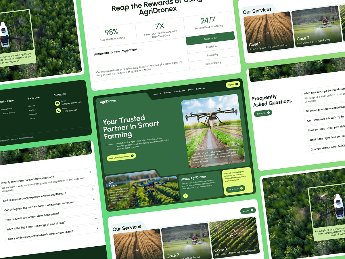 Farming Futures: AgriDronex | Clean AgriTech Landing Page UI Image 0