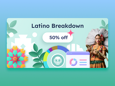 Promotional Materials for Genomelink 50 off promo conversion design dna report design e commerce promotion genomelink latino breakdown report limited time deal marketing graphics pop up banner promotional design special offer web promo
