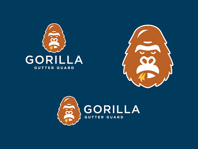 Gorilla Gutter Guard branding gorilla gorillas graphic design guard gutter identity leaf logo logo design monkey
