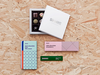 SHHH! artisan chocolate, 2017 branding design graphic design minimal