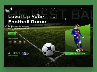 Football Landingpage Hero Section creative design football hero section landing page ui uiux web website