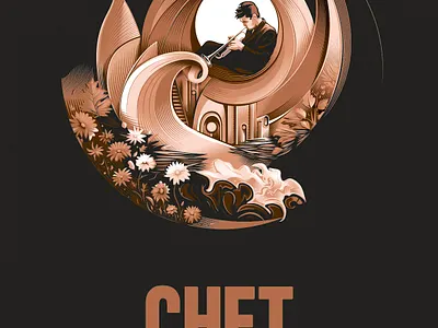 Chet Baker poster design illustration jazz music poster screenprint vector