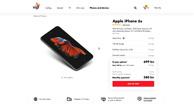 Vipnet: phone buying experience app experience mobile telco ui ux