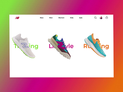 New Balance website animation sneakers ui ux website