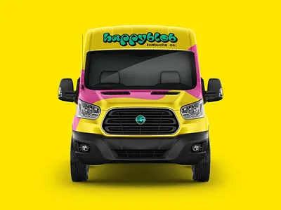 happyblob kombucha alcohol blob bold delivery face fun happy kombucha packaging smile van vehicle wrap