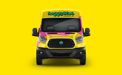 happyblob kombucha alcohol blob bold delivery face fun happy kombucha packaging smile van vehicle wrap