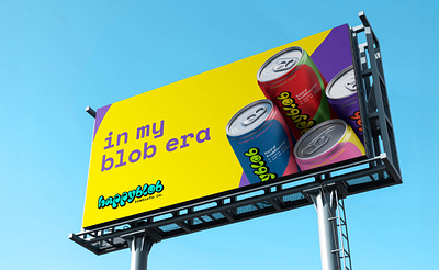 happyblob kombucha alcohol billboard blob bold can face fun happy kombucha label packaging smile