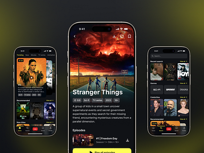 Movie & Series Streaming App ai animationapp content filmapp movieapp personalizedrecommendations seriesstreaming streamingapp tvshows ui design uiux userinterface ux design videoapp watchmovies