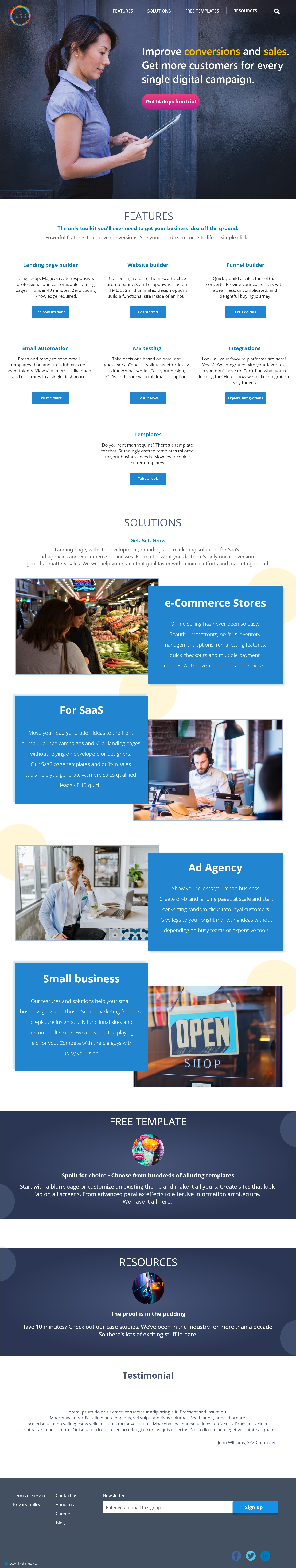 Landing Page Design adobe xd branding landing page