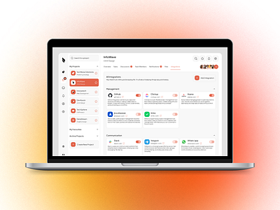 Project Management App design dribbble integrations projectmanagement teamwork ux uxdesign