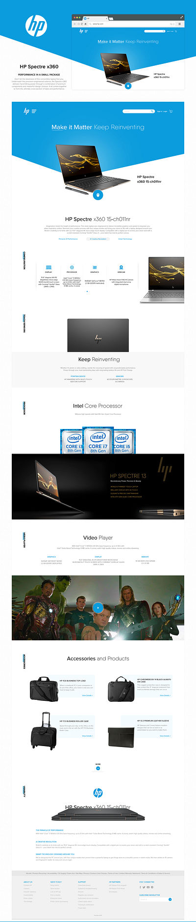 HP_Specter_x360 - Product Landing Page adobe photoshop branding landing page ui