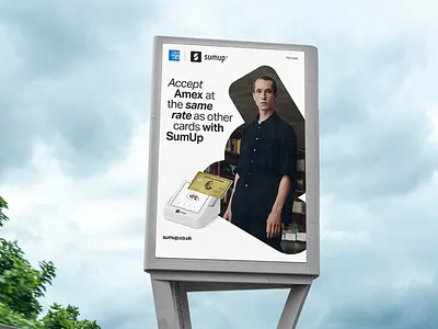SumUp & Amex advertising fin tech graphic design layout out of home outdoor advertising typography