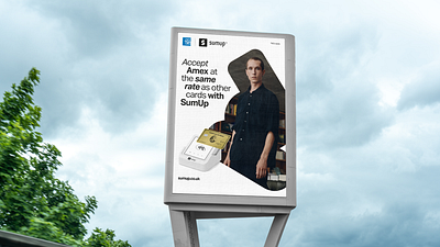 SumUp & Amex advertising fin tech graphic design layout out of home outdoor advertising typography