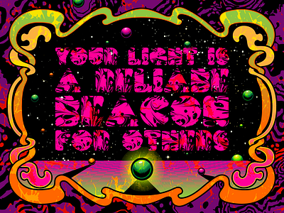 Keep shining design illustration psychedelic retro trippy type typography vector vintage