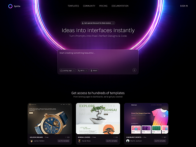 Syntia, an AI vibe coding tool ai landing page pricing shi fi vibe coding