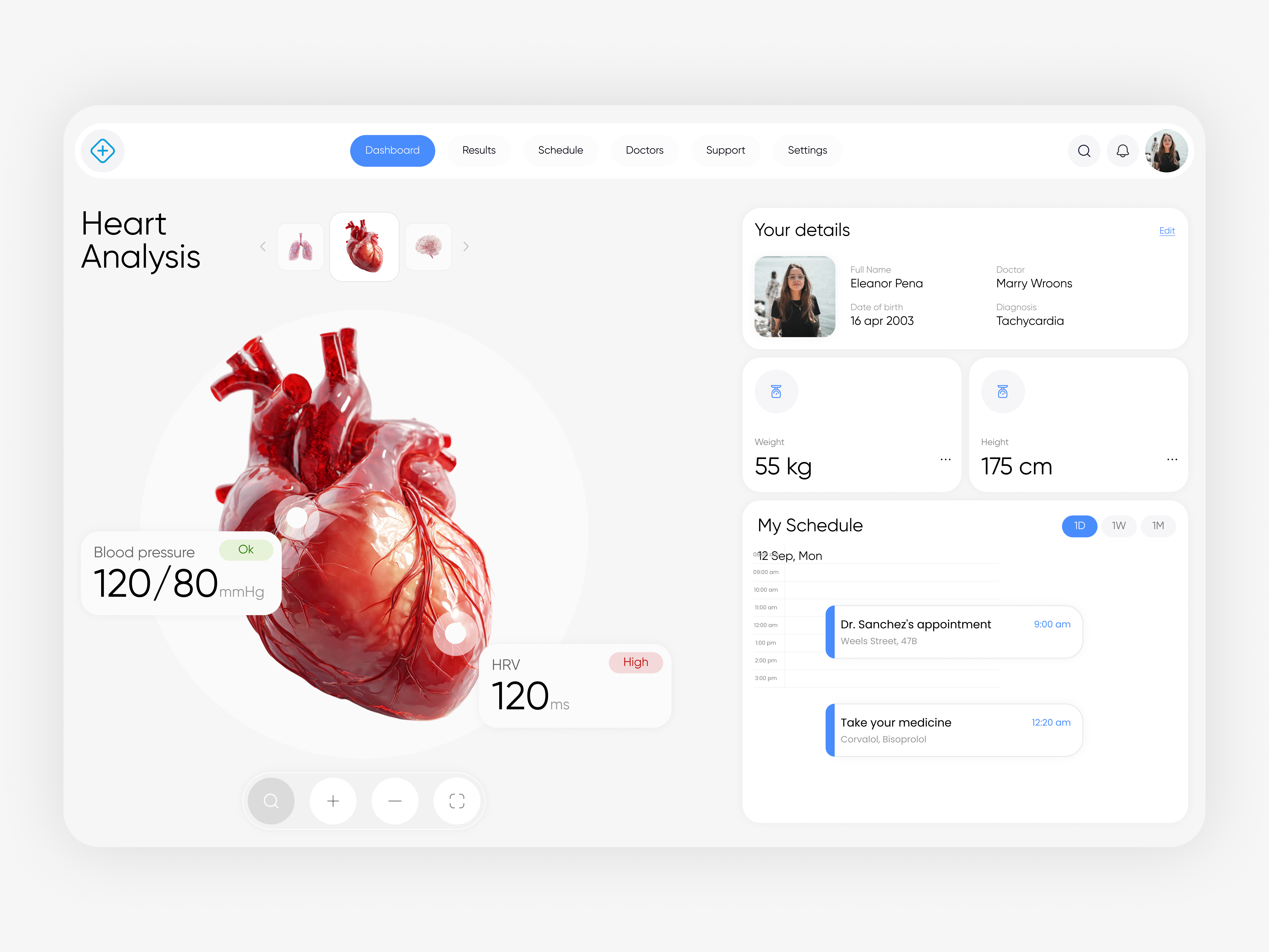 Example of Health Monitoring App UI