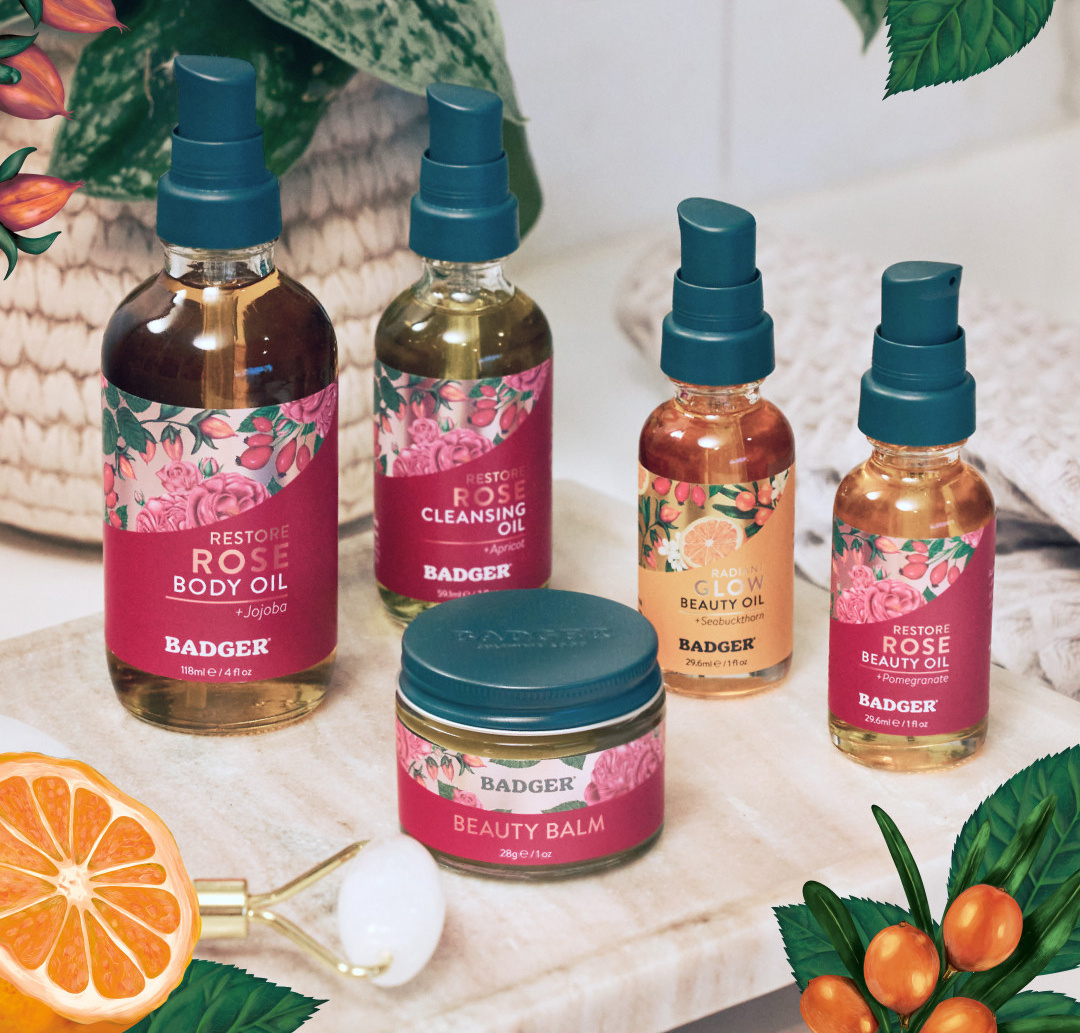 Beauty Oil Line with Rose Oil beauty beauty line beauty packaging body brand design branding cosmetic cosmetic packaging face face care graphic design illustration art label design oil packaging packaging design skin care line skincare