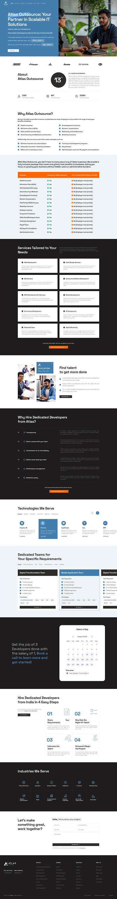 Atlas Outsource – Full Homepage business website creative web design digital experience homepage design it solutions landing page modern web design responsive design technology design ui design ux design ux ui design web design website exploration website ui