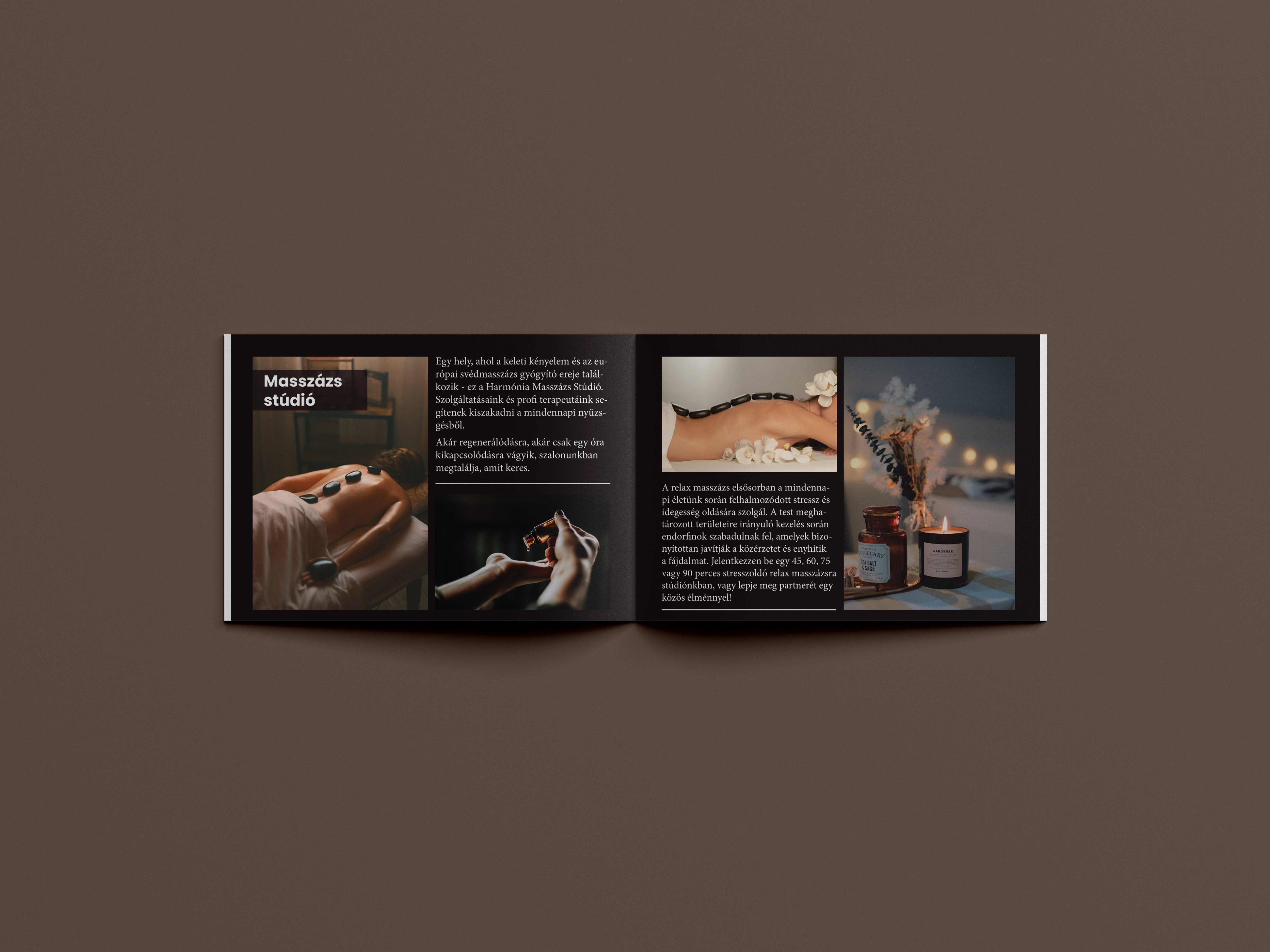 Example of Catalog design for a massage studio