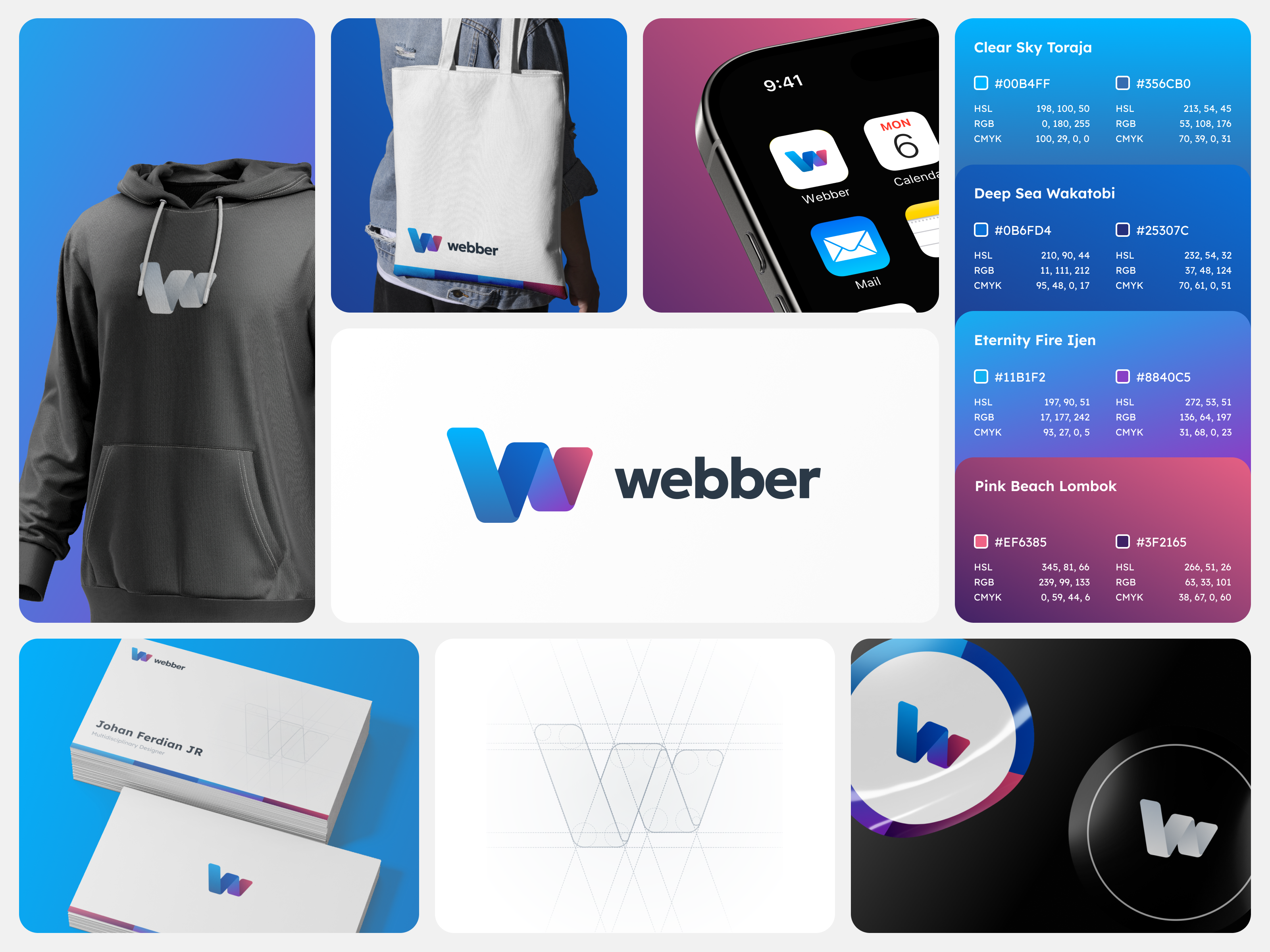 Webber • Visual Identity agency branding branding design design design system graphic design illustration logo mockup stationery vector visual design visual identity web design