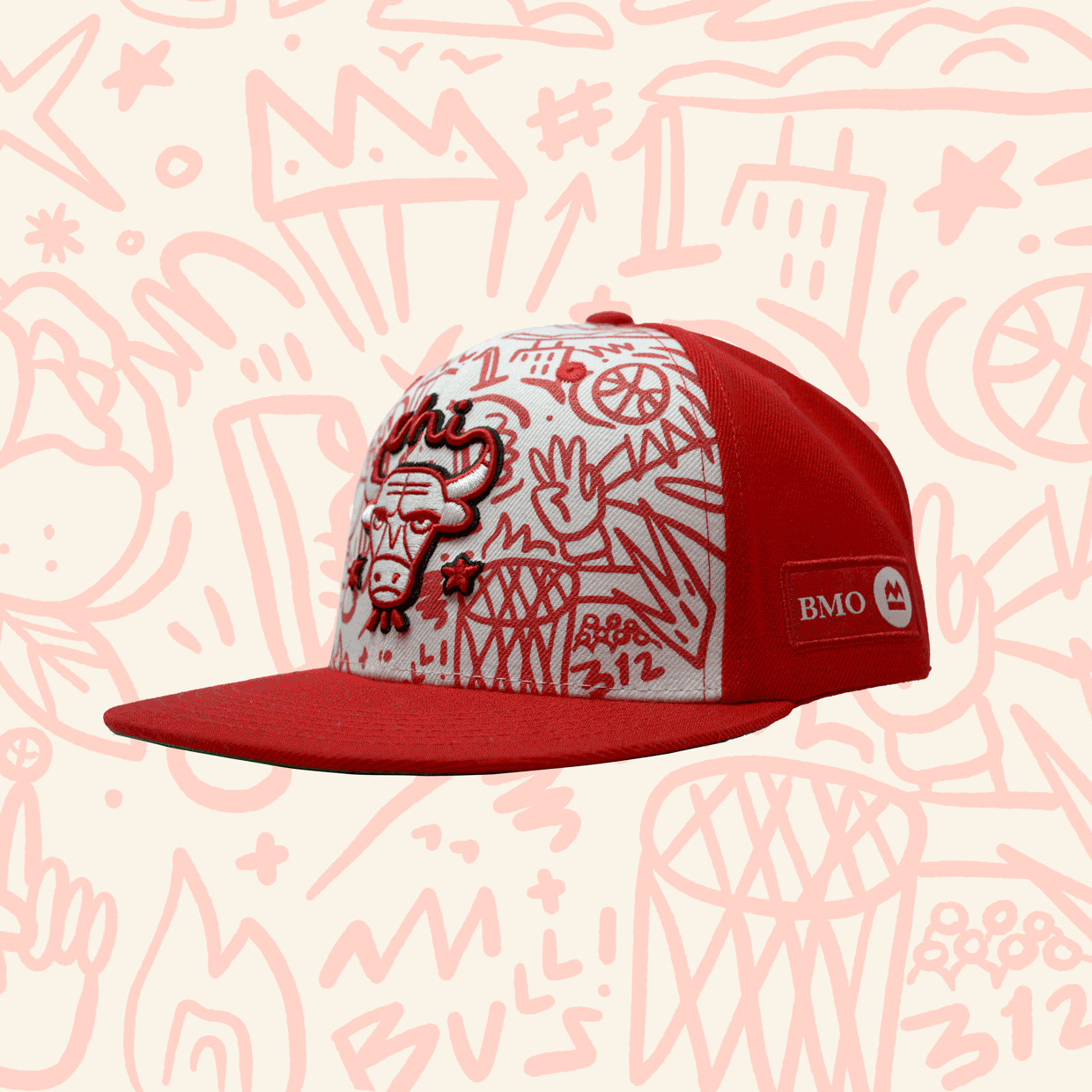 Chicago Bulls Hat Design basketball chicago artist series chicago bulls design doodle gif hat design illustration nba procreate