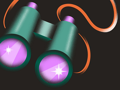 Halftone Binoculars Exploration binoculars bold colors branding figma illustration flat illustration halftone halftone shading illustration