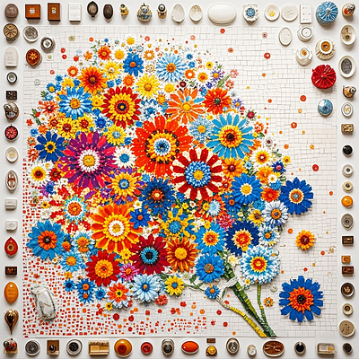 Pixel collage branding graphic design illustration