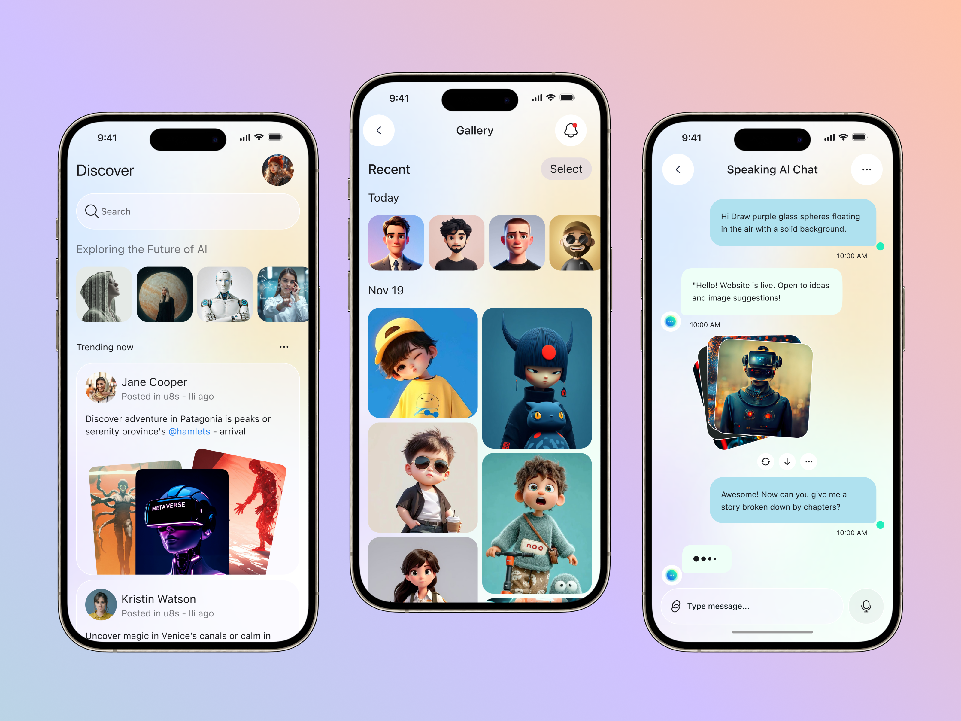 AI Chat & Image Generator Mobile App ai ai app ai bot ai image ai mobile app app design chatbot gallery app image generator ios app mobile mobile app design ui ux user interface