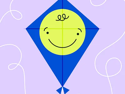 Peachtober Day 2 — Kite happy illustration kite peachtober purple smile stylized vector
