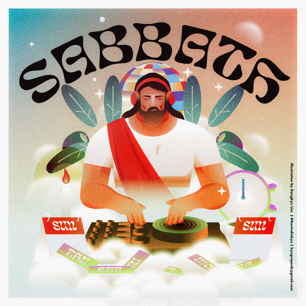 Jesus is Lord of the Sabbath christ dj illustration jesus psychedelic